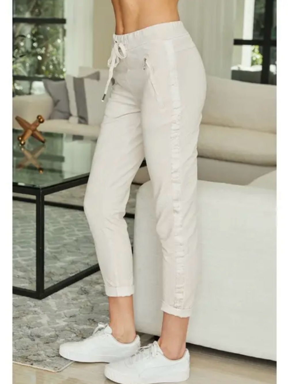 Marisima Italian Cream Drawstring Joggers